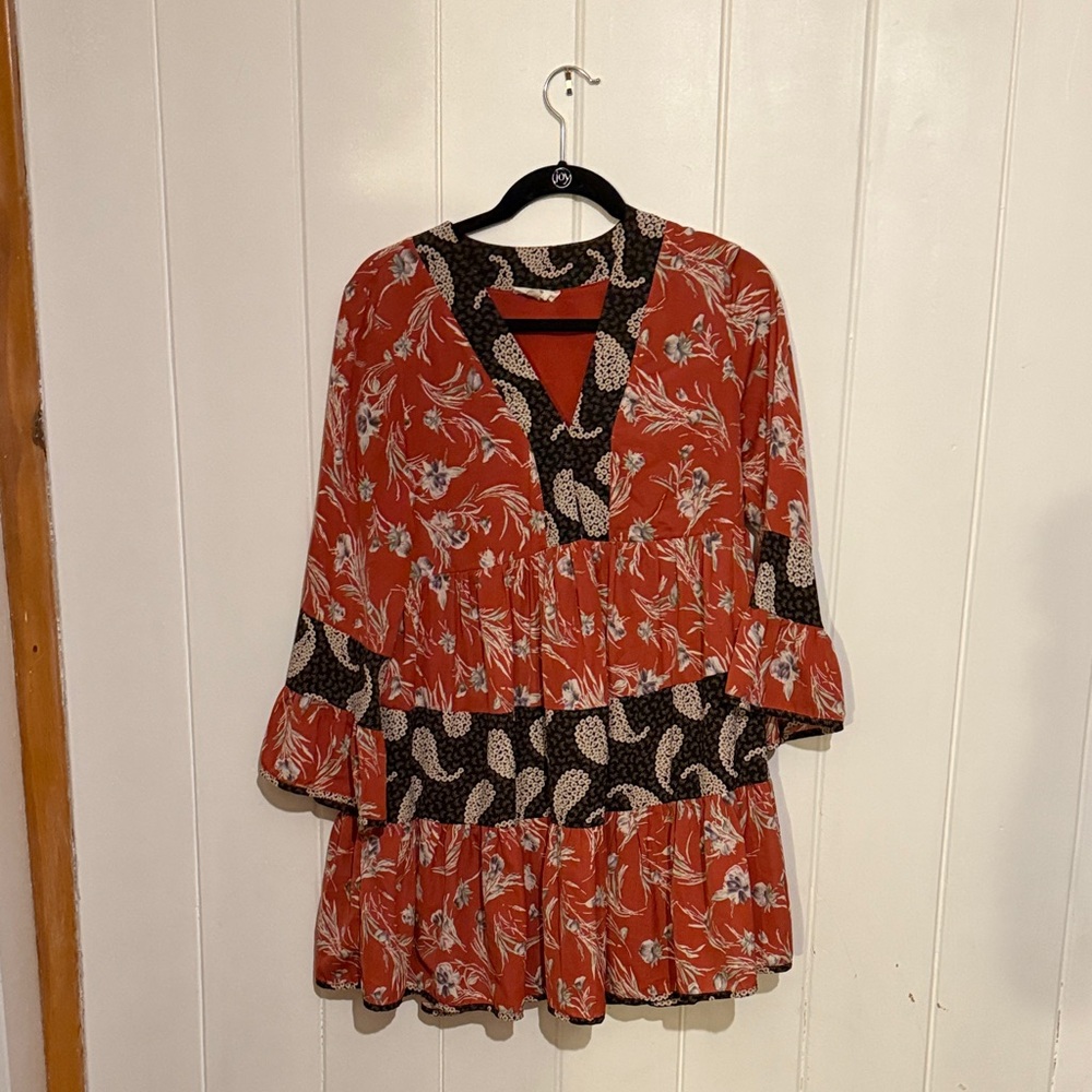 Entro Red and Black Floral Dress
